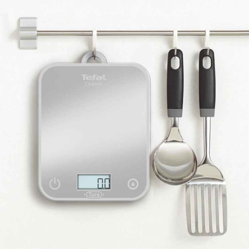 Tefal - Keittiövaaka OPTISS 2xAAA harmaa