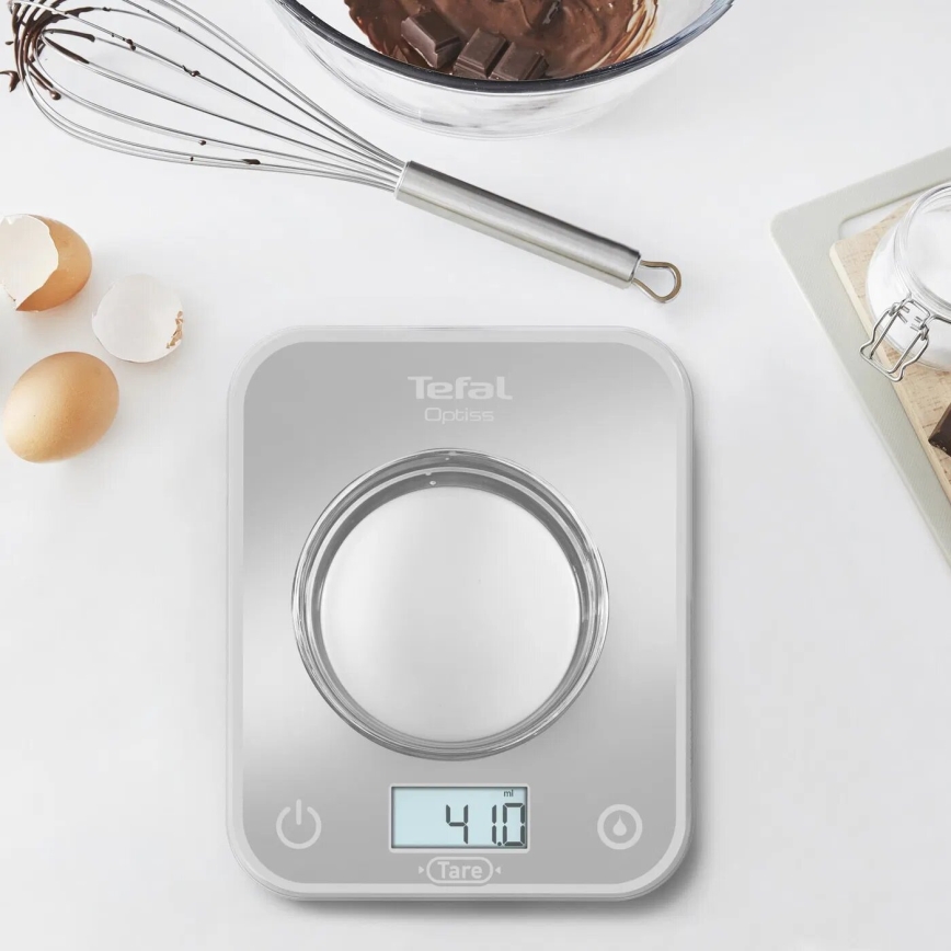 Tefal - Keittiövaaka OPTISS 2xAAA harmaa