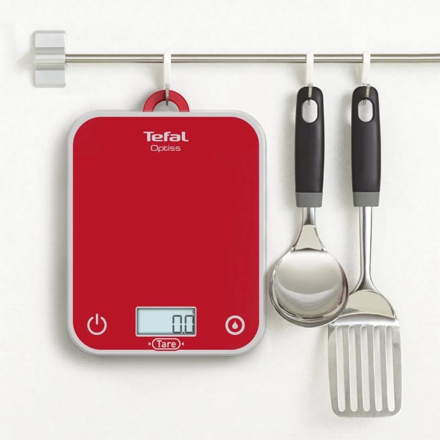 Tefal - Keittiövaaka OPTISS 2xAAA punainen