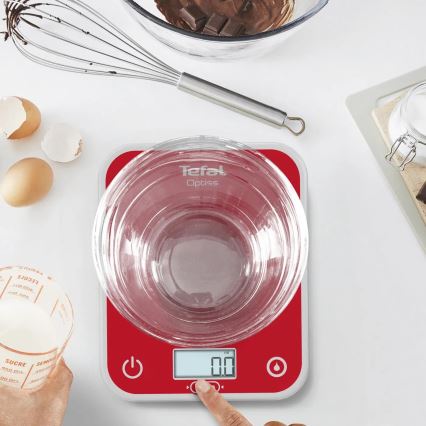 Tefal - Keittiövaaka OPTISS 2xAAA punainen