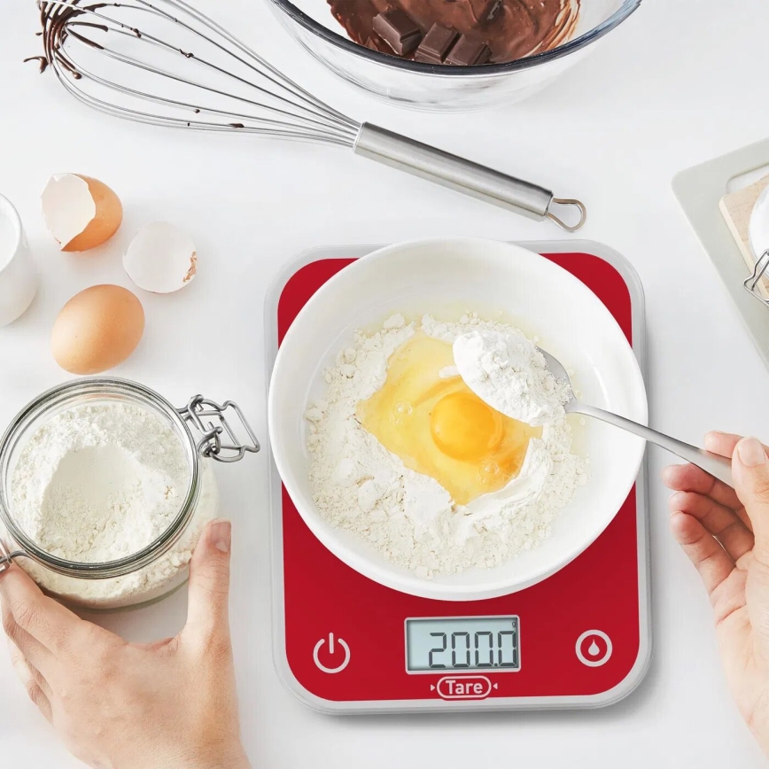 Tefal - Keittiövaaka OPTISS 2xAAA punainen