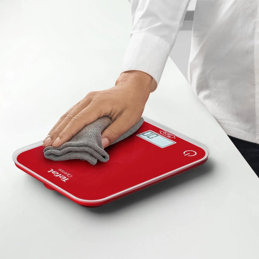 Tefal - Keittiövaaka OPTISS 2xAAA punainen