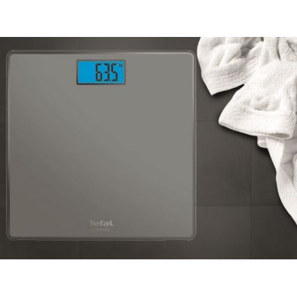 Tefal - Kylpyhuoneen vaaka CLASSIC 2xAAA harmaa