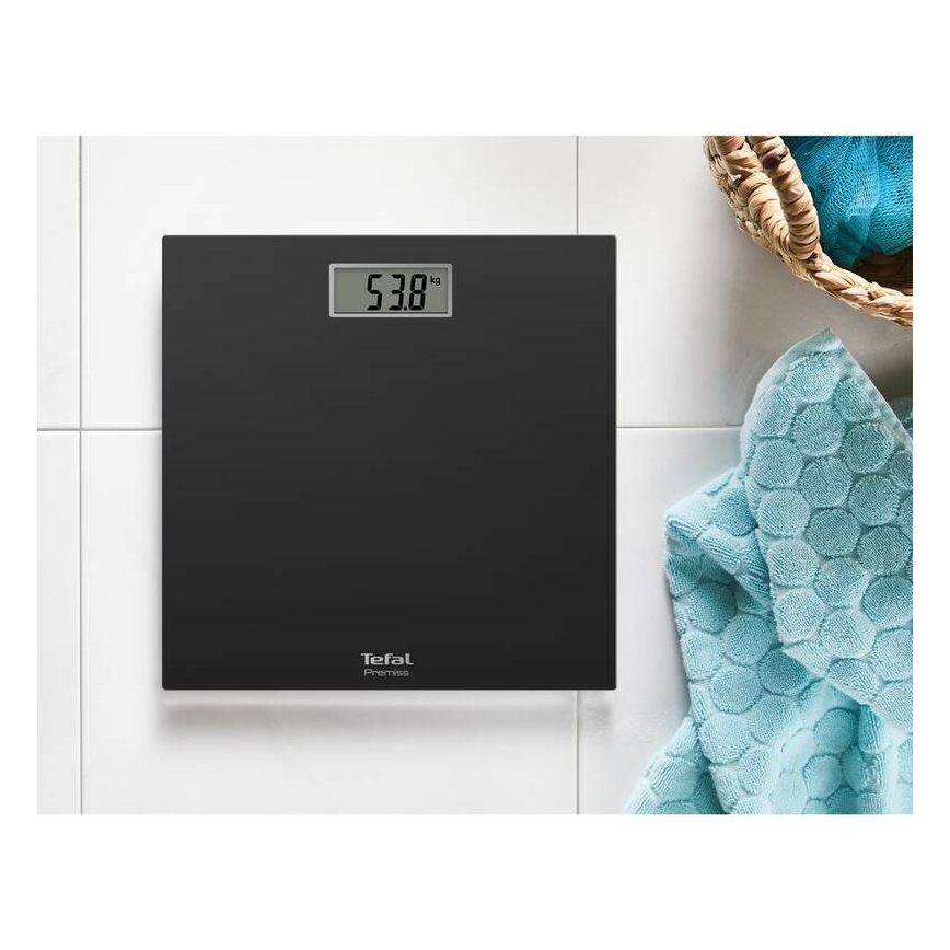 Tefal - Kylpyhuoneen vaaka PREMISS 1xCR2032 musta