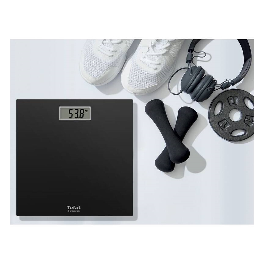 Tefal - Kylpyhuoneen vaaka PREMISS 1xCR2032 musta
