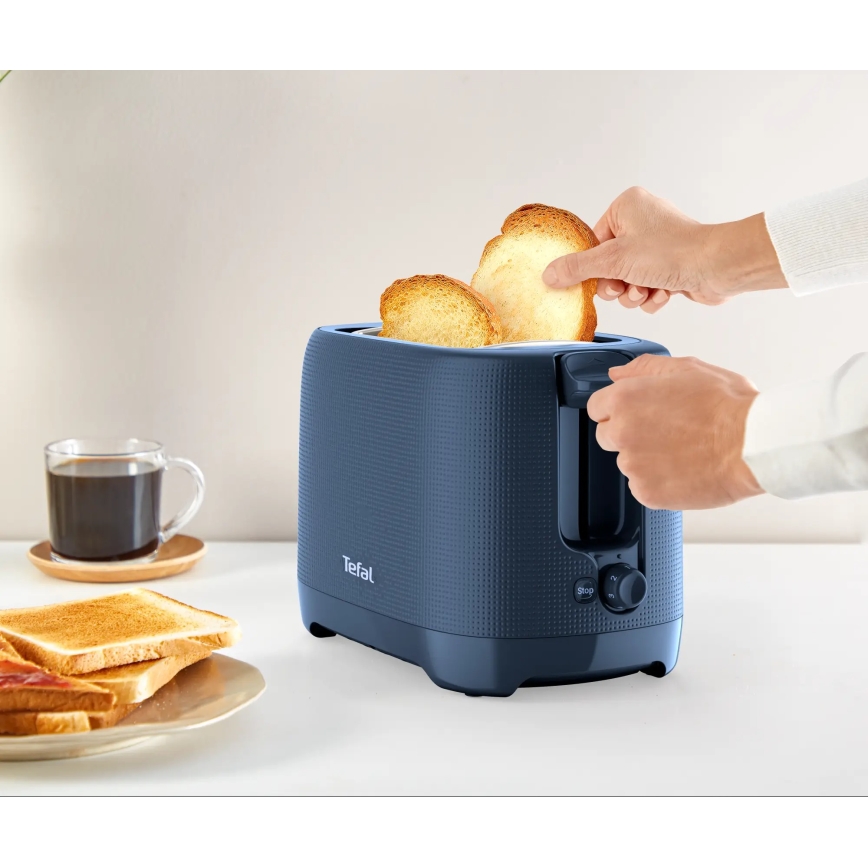Tefal - Leivänpaahdin kahdella aukolla MORNING 850W/230V sininen