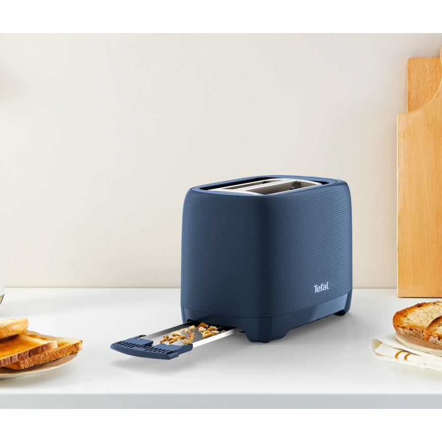 Tefal - Leivänpaahdin kahdella aukolla MORNING 850W/230V sininen