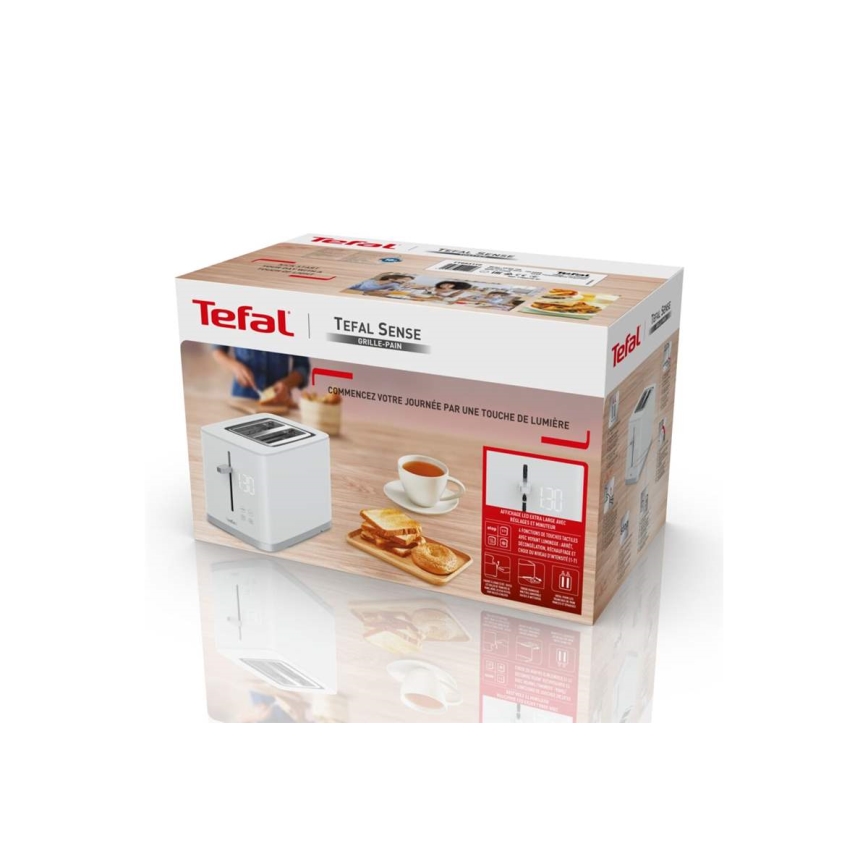 Tefal - Leivänpaahdin kahdella aukolla SENSE 850W/230V valkoinen