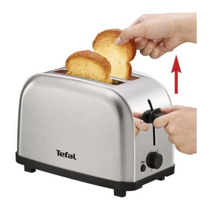 Tefal - Leivänpaahdin kahdella aukolla ULTRA MINI 700W/230V mattakromi