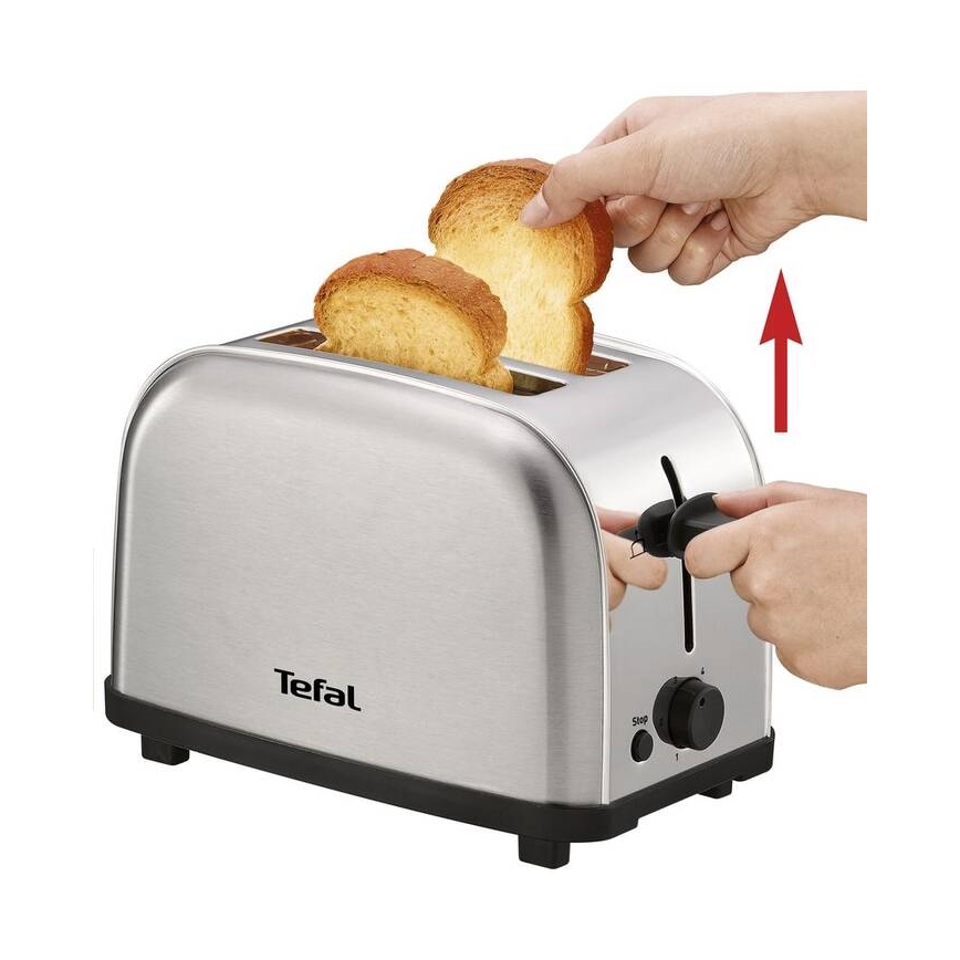 Tefal - Leivänpaahdin kahdella aukolla ULTRA MINI 700W/230V mattakromi