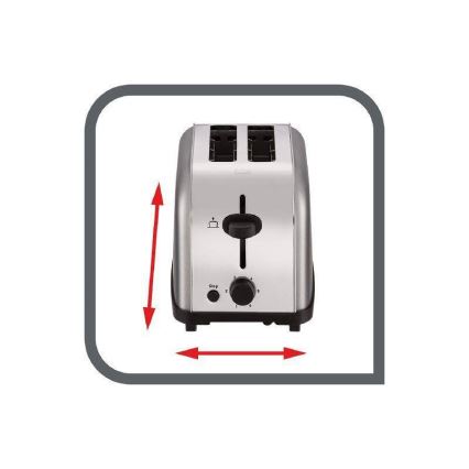 Tefal - Leivänpaahdin kahdella aukolla ULTRA MINI 700W/230V mattakromi