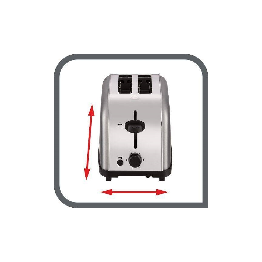 Tefal - Leivänpaahdin kahdella aukolla ULTRA MINI 700W/230V mattakromi