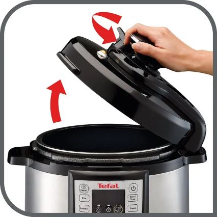 Tefal - Monitoiminen sähköinen painekattila ALL IN ONE POT 1100W/230V mattakromi/musta
