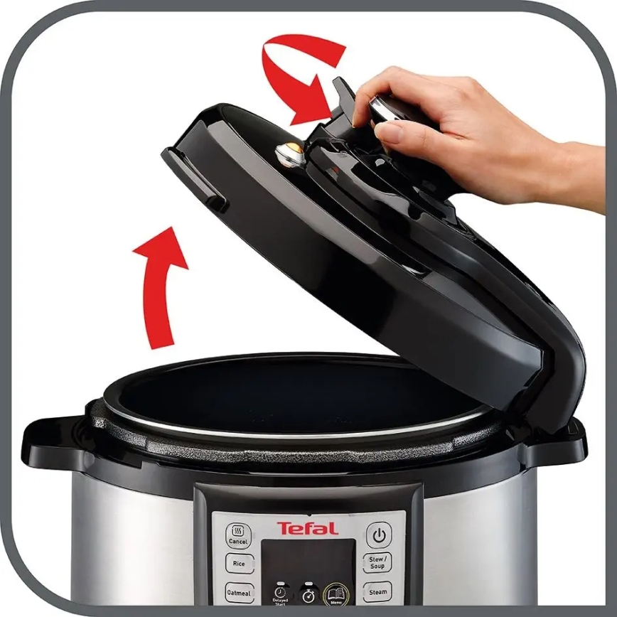 Tefal - Monitoiminen sähköinen painekattila ALL IN ONE POT 1100W/230V mattakromi/musta