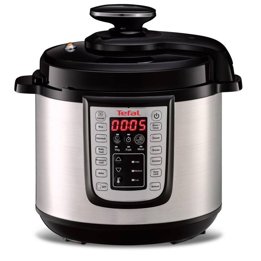 Tefal - Monitoiminen sähköinen painekattila ALL IN ONE POT 1100W/230V mattakromi/musta