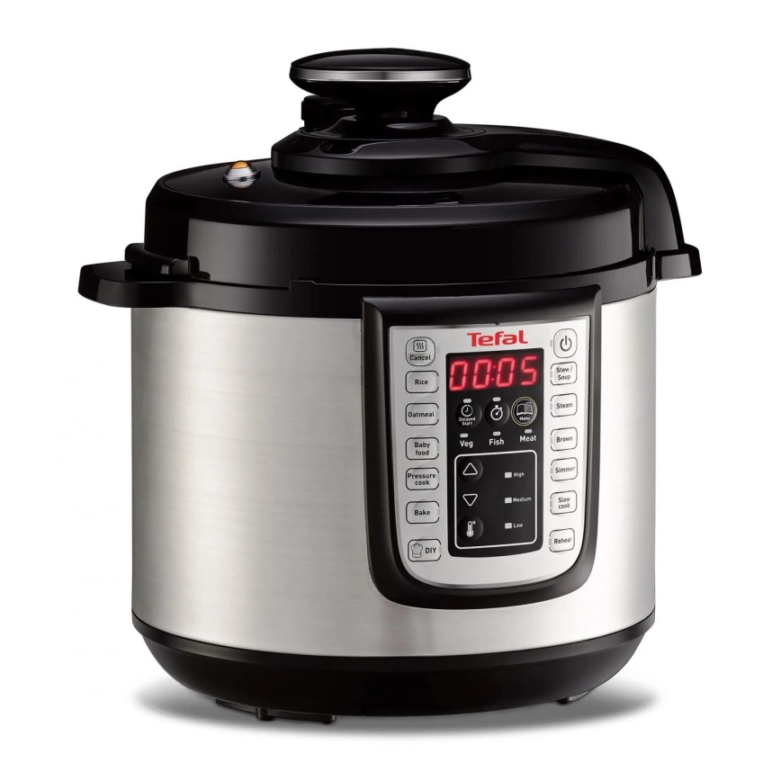 Tefal - Monitoiminen sähköinen painekattila ALL IN ONE POT 1100W/230V mattakromi/musta