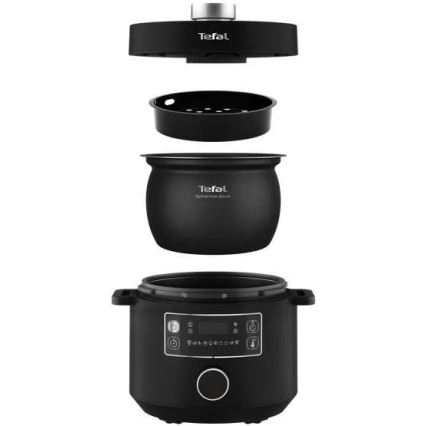 Tefal - Monitoiminen sähkökattila TURBO CUISINE 4,8 l 1090W/230V musta
