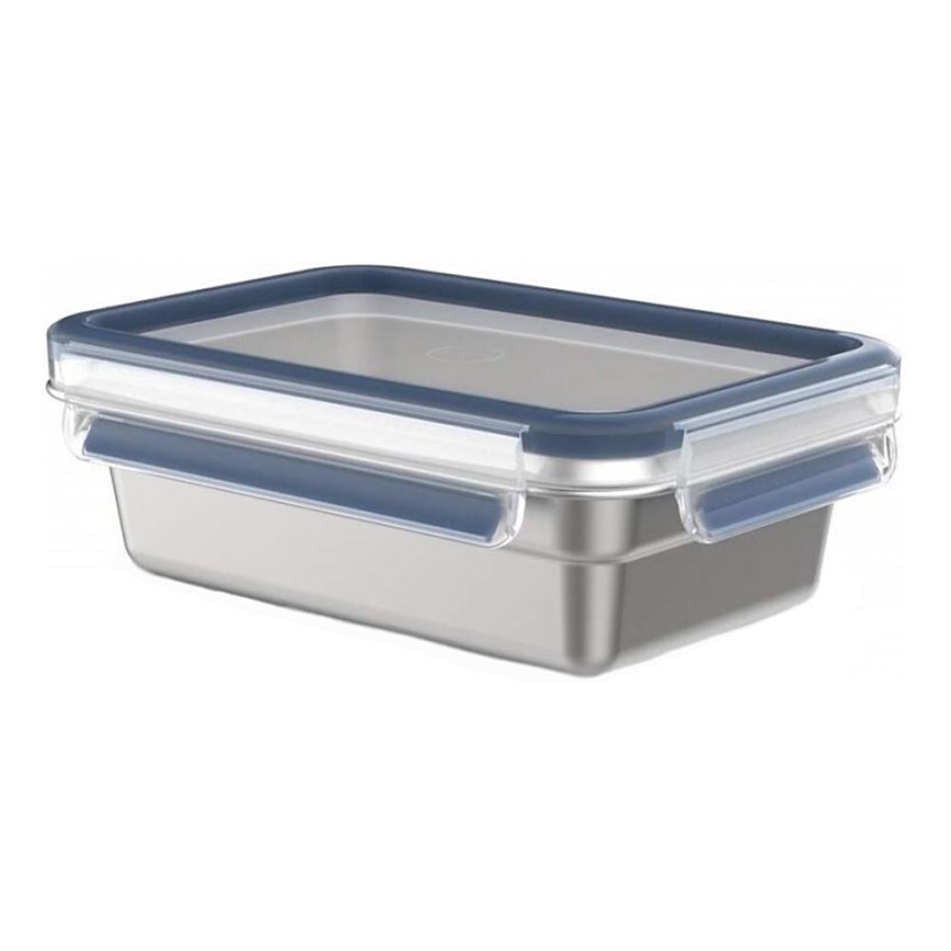 Tefal - Ruokasäiliö 0,8 l MSEAL STEEL sininen/ruostumaton