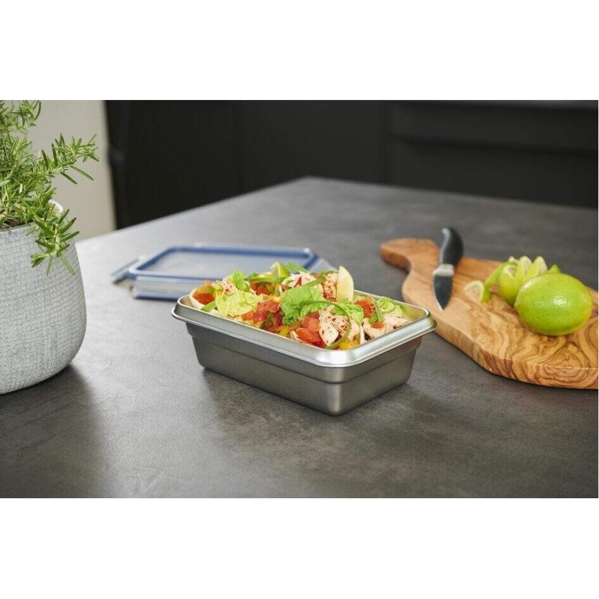 Tefal - Ruokasäiliö 0,8 l MSEAL STEEL sininen/ruostumaton