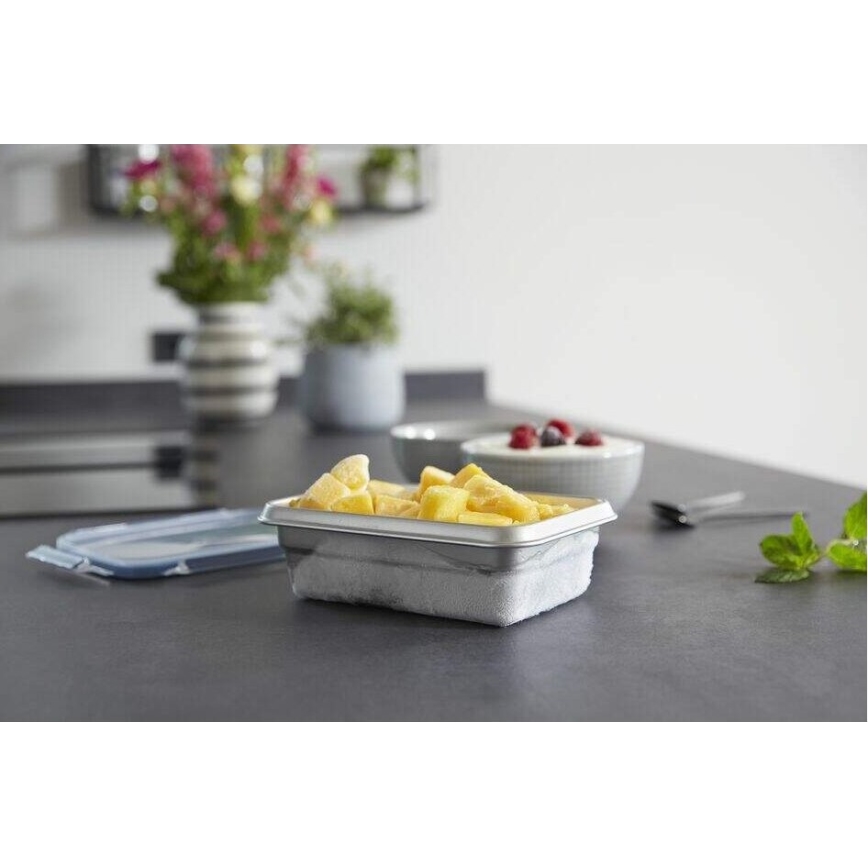 Tefal - Ruokasäiliö 0,8 l MSEAL STEEL sininen/ruostumaton