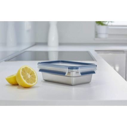 Tefal - Ruokasäiliö 0,8 l MSEAL STEEL sininen/ruostumaton