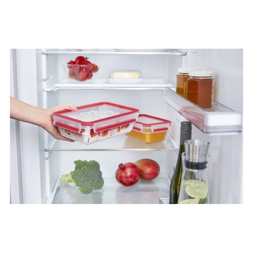 Tefal - Ruokasäiliö 0,85 l MSEAL GLASS punainen/lasi