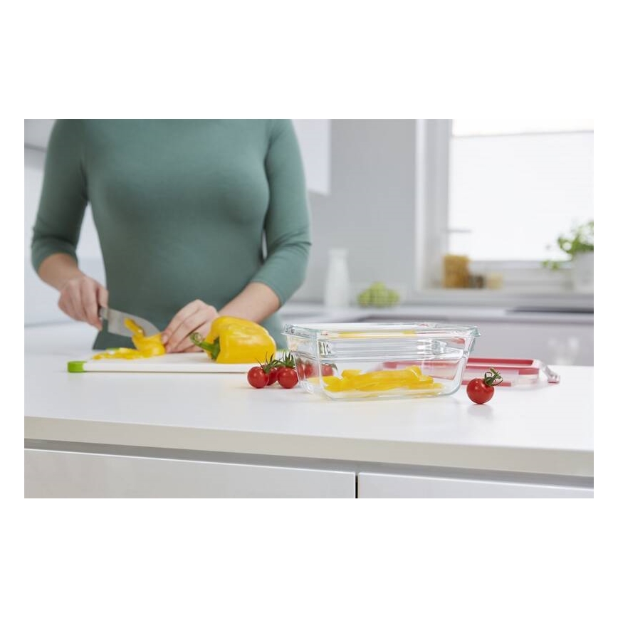 Tefal - Ruokasäiliö 0,85 l MSEAL GLASS punainen/lasi