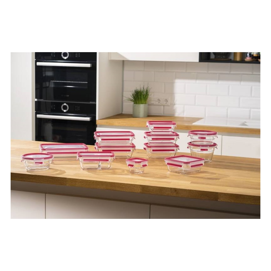 Tefal - Ruokasäiliö 0,85 l MSEAL GLASS punainen/lasi