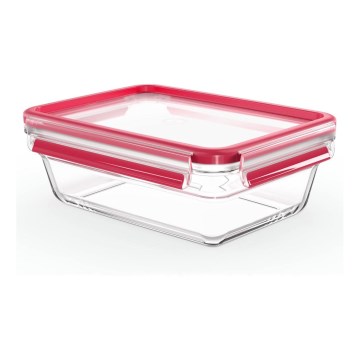 Tefal - Ruokasäiliö 1,3 l MSEAL GLASS punainen/lasi