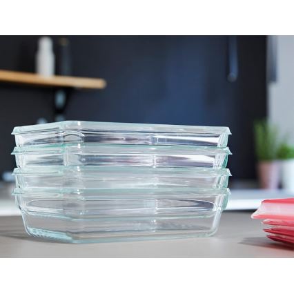 Tefal - Ruokasäiliö 1,3 l MSEAL GLASS punainen/lasi