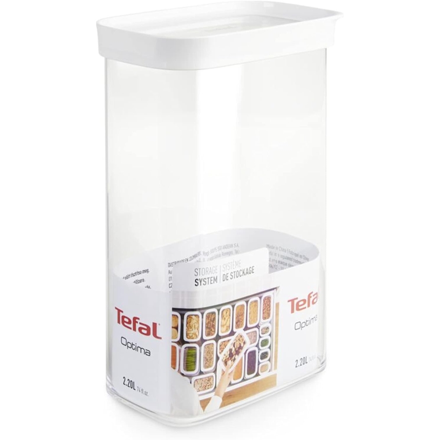 Tefal - Ruokasäiliö 2,2 l OPTIMA valkoinen/läpinäkyvä