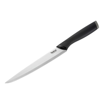 Tefal - Ruostumattomasta teräksestä valmistettu kaiverrusveitsi COMFORT 20 cm kiiltävä kromi/musta