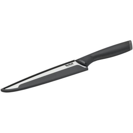 Tefal - Ruostumattomasta teräksestä valmistettu kaiverrusveitsi COMFORT 20 cm kiiltävä kromi/musta