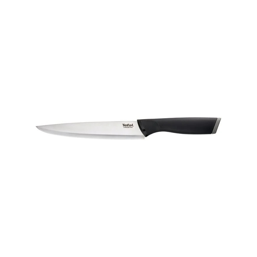 Tefal - Ruostumattomasta teräksestä valmistettu kaiverrusveitsi COMFORT 20 cm kiiltävä kromi/musta