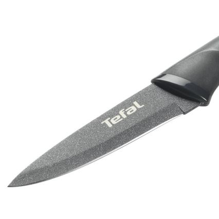 Tefal - Ruostumattomasta teräksestä valmistettu kaiverrusveitsi FRESH KITCHEN 9 cm harmaa/vihreä