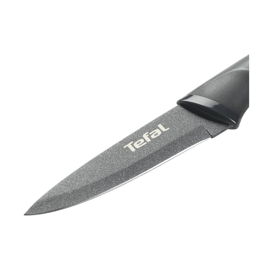 Tefal - Ruostumattomasta teräksestä valmistettu kaiverrusveitsi FRESH KITCHEN 9 cm harmaa/vihreä
