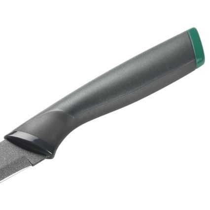 Tefal - Ruostumattomasta teräksestä valmistettu kaiverrusveitsi FRESH KITCHEN 9 cm harmaa/vihreä