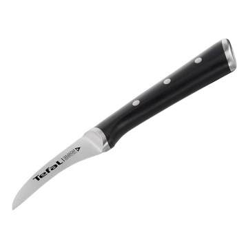 Tefal - Ruostumattomasta teräksestä valmistettu kaiverrusveitsi ICE FORCE 7 cm kiiltävä kromi/musta