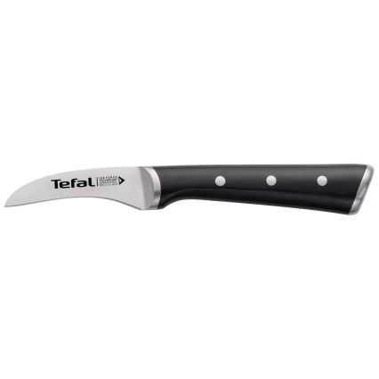 Tefal - Ruostumattomasta teräksestä valmistettu kaiverrusveitsi ICE FORCE 7 cm kiiltävä kromi/musta