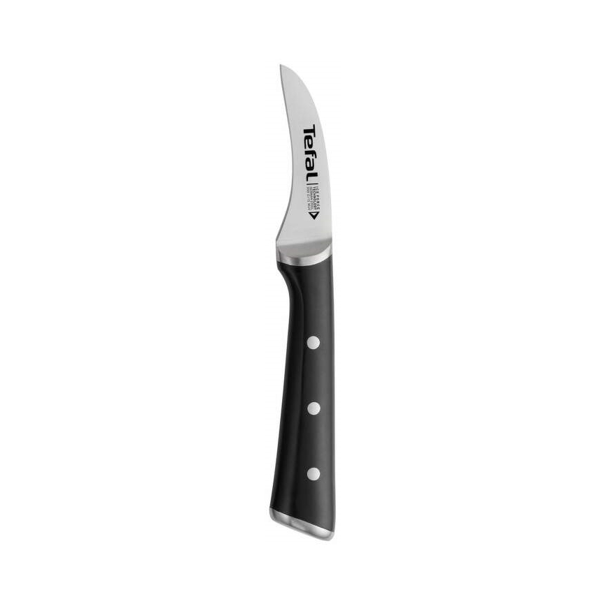 Tefal - Ruostumattomasta teräksestä valmistettu kaiverrusveitsi ICE FORCE 7 cm kiiltävä kromi/musta