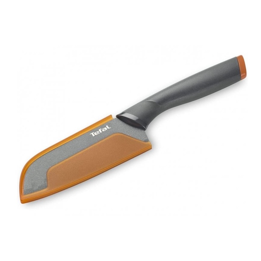 Tefal - Ruostumattomasta teräksestä valmistettu veitsi santoku FRESH KITCHEN 12 cm harmaa/oranssi