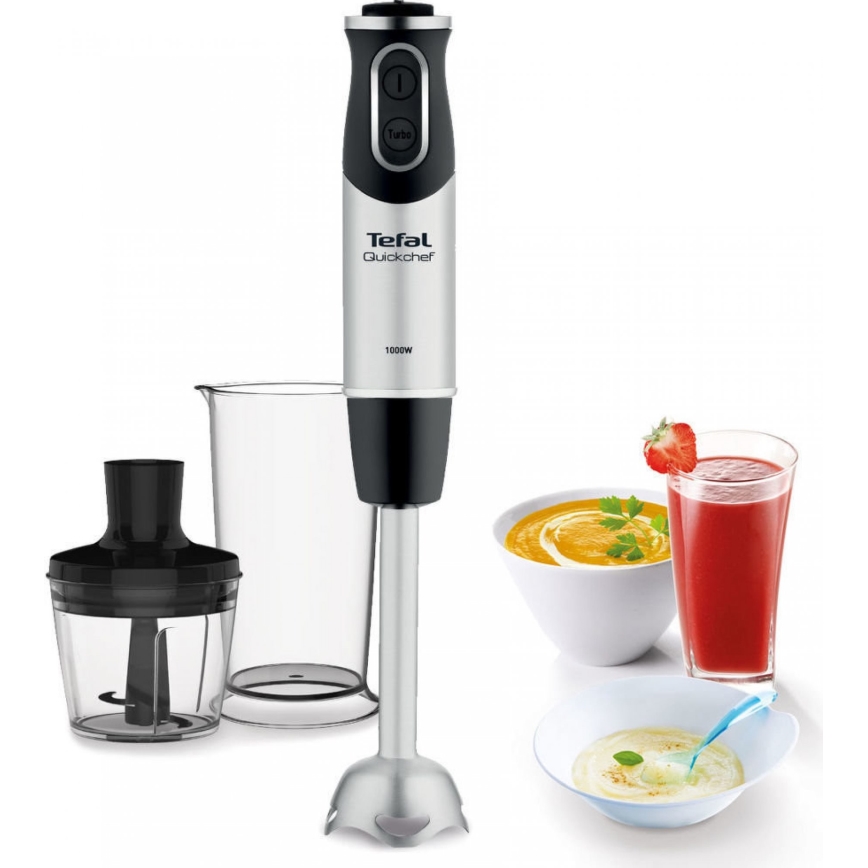 Tefal - Sauvasekoitin QUICKCHEF 2in1 1000W/230V mattakromi/musta