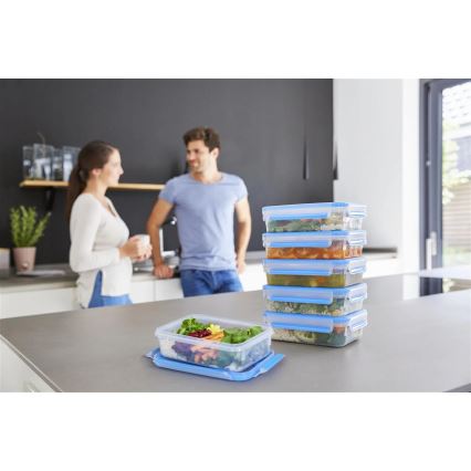 Tefal - SETTI 6x Ruokasäiliö 0,8 l MASTER SEAL FRESH sininen