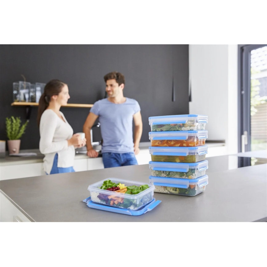 Tefal - SETTI 6x Ruokasäiliö 0,8 l MASTER SEAL FRESH sininen