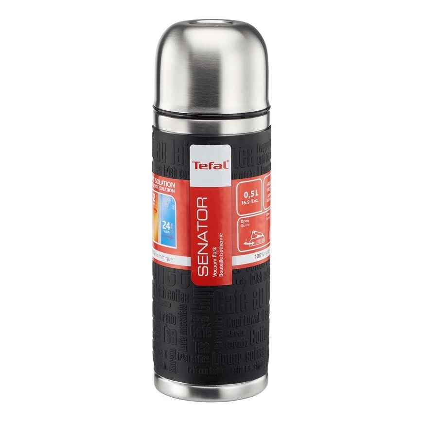 Tefal - Termos mukilla 0,5 l SENATOR ruostumaton/musta