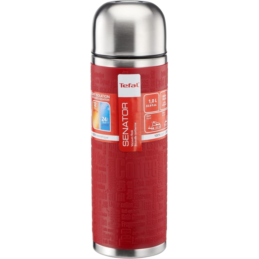 Tefal - Termos mukilla 1 l SENATOR ruostumaton/punainen