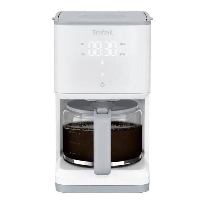 Tefal - Tippa kahvinkeitin LCD-näytöllä SENSE 1000W/230V valkoinen