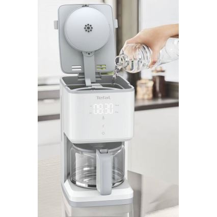 Tefal - Tippa kahvinkeitin LCD-näytöllä SENSE 1000W/230V valkoinen