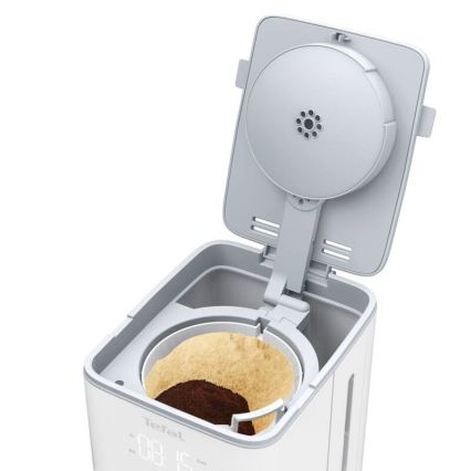 Tefal - Tippa kahvinkeitin LCD-näytöllä SENSE 1000W/230V valkoinen
