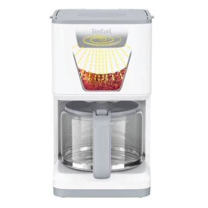 Tefal - Tippa kahvinkeitin LCD-näytöllä SENSE 1000W/230V valkoinen